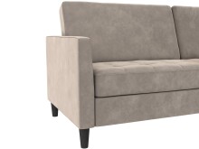 Schlafsofa >Palermo< in Taupe, Samt - 207x86x86cm (BxHxT)