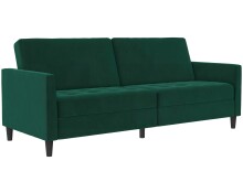 Schlafsofa >Palermo< in Dunkelgrün, Samt -...