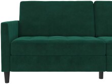 Schlafsofa >Palermo< in Dunkelgrün, Samt - 207x86x86cm (BxHxT)