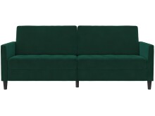 Schlafsofa >Palermo< in Dunkelgrün, Samt - 207x86x86cm (BxHxT)