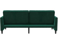 Schlafsofa >Palermo< in Dunkelgrün, Samt - 207x86x86cm (BxHxT)