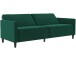 Schlafsofa >Palermo< in Dunkelgrün, Samt - 207x86x86cm (BxHxT)