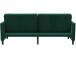 Schlafsofa >Palermo< in Dunkelgrün, Samt - 207x86x86cm (BxHxT)