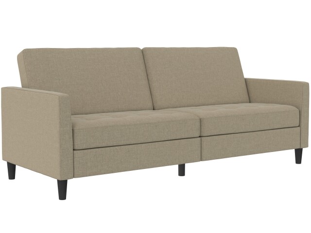 Schlafsofa >Palermo< in Leinenoptik, Cappuccino- 207x86x86 (BxHxT)