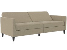 Schlafsofa >Palermo< in Leinenoptik, Cappuccino- 207x86x86 (BxHxT)