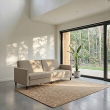 Schlafsofa >Palermo< in Leinenoptik, Cappuccino- 207x86x86 (BxHxT)