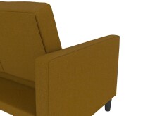 Schlafsofa >Palermo< in Leinenoptik, Curry - 207x86x86 (BxHxT)