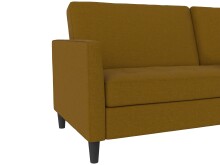 Schlafsofa >Palermo< in Leinenoptik, Curry - 207x86x86 (BxHxT)
