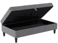 Hocker >Palermo< mit Stauraum,in Grau, Samt - 130x43x69cm (BxHxT)
