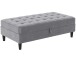 Hocker >Palermo< mit Stauraum,in Grau, Samt - 130x43x69cm (BxHxT)