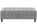 Hocker >Palermo< mit Stauraum,in Grau, Samt - 130x43x69cm (BxHxT)