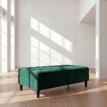 Hocker >Palermo< mit Saturaum, Farbe dunkelgrün, Samt - 130x43x69cm (BxHxT)