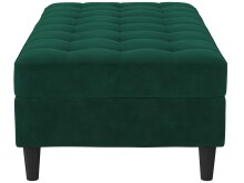 Hocker >Palermo< mit Saturaum, Farbe dunkelgrün, Samt - 130x43x69cm (BxHxT)