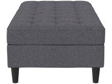 Hocker >Palermo< mit Stauraum, Webstoff in Leinenoptik Grau - 130x43x69 (BxHxT)