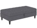 Hocker >Palermo< mit Stauraum, Webstoff in Leinenoptik Grau - 130x43x69 (BxHxT)