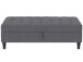 Hocker >Palermo< mit Stauraum, Webstoff in Leinenoptik Grau - 130x43x69 (BxHxT)
