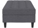 Hocker >Palermo< mit Stauraum, Webstoff in Leinenoptik Grau - 130x43x69 (BxHxT)