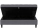 Hocker >Palermo< mit Stauraum, Webstoff in Leinenoptik Grau - 130x43x69 (BxHxT)