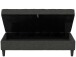 Hocker >Palermo< mit Sztauraum, Leinenstoff-Optik anthrazit - 130x43x69 (BxHxT)