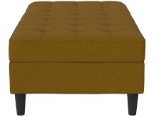 Hocker >Palermo< mit Stauraum, Webstoff in Leinenoptik Curry - 130x43x69 (BxHxT)