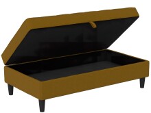 Hocker >Palermo< mit Stauraum, Webstoff in Leinenoptik Curry - 130x43x69 (BxHxT)