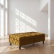 Hocker >Palermo< mit Stauraum, Webstoff in Leinenoptik Curry - 130x43x69 (BxHxT)