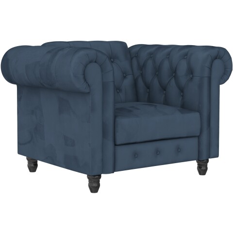 Loungesessel >Firenze< Relaxfunktion, Samt blau - 111x83x87cm (BxHxT)