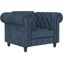 Loungesessel >Firenze< Relaxfunktion, Samt blau -...