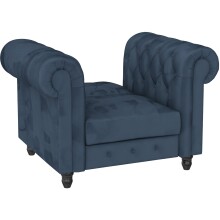 Loungesessel >Firenze< Relaxfunktion, Samt blau - 111x83x87cm (BxHxT)
