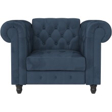 Loungesessel >Firenze< Relaxfunktion, Samt blau - 111x83x87cm (BxHxT)