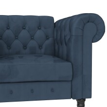 Loungesessel >Firenze< Relaxfunktion, Samt blau - 111x83x87cm (BxHxT)