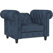 Loungesessel >Firenze< Relaxfunktion, Samt blau - 111x83x87cm (BxHxT)