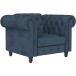 Loungesessel >Firenze< Relaxfunktion, Samt blau - 111x83x87cm (BxHxT)