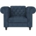 Loungesessel >Firenze< Relaxfunktion, Samt blau - 111x83x87cm (BxHxT)