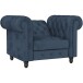 Loungesessel >Firenze< Relaxfunktion, Samt blau - 111x83x87cm (BxHxT)