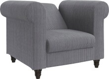 Loungesessel >Firenze II< Relaxfunktion, in Grau, Cord - 111x83x87cm (BxHxT)
