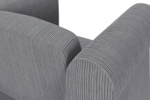 Loungesessel >Firenze II< Relaxfunktion, in Grau, Cord - 111x83x87cm (BxHxT)