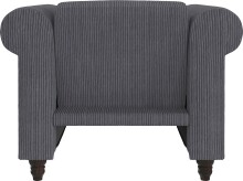 Loungesessel >Firenze II< Relaxfunktion,  Anthrazit, Cord - 111x83x87cm (BxHxT)