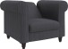 Loungesessel >Firenze II< Relaxfunktion,  Anthrazit, Cord - 111x83x87cm (BxHxT)