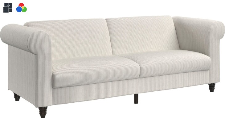 Schlafsofa >Firenze II< 3 Cordfarben, auch mit Sessel - 236x83x87cm (BxHxT)