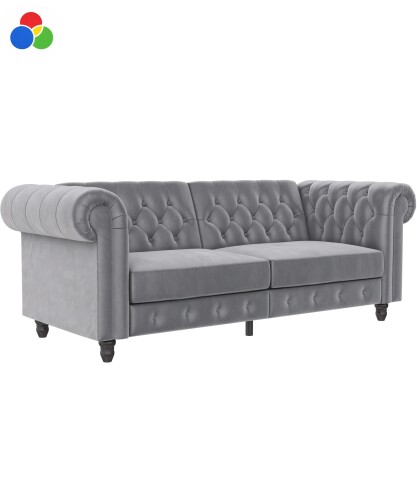 Schlafsofa >Firenze< in 4 Samtfarben lieferbar - 236x83x87cm (BxHxT)