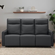 3-Sitzer >Lübeck< Relaxfunktion, Schwarz, Polyurethan - 180x120x86cm (BxHxT)