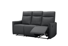 3-Sitzer >Lübeck< Relaxfunktion, Schwarz, Polyurethan - 180x120x86cm (BxHxT)