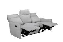 3-Sitzer >Lübeck< Relaxfunktion, in silber, Stoff - 180x120x86cm (BxHxT)
