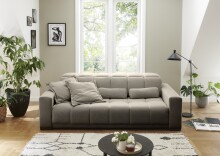 Big-Sofa >Maggy< Sitztiefen / Kopfteilverstellung, Curio beige - 242x110x121cm (BxHxT)