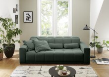 Big-Sofa >Maggy< Sitztiefen / Kopfteilverstellung, Curio grün - 242x110x121cm (BxHxT)