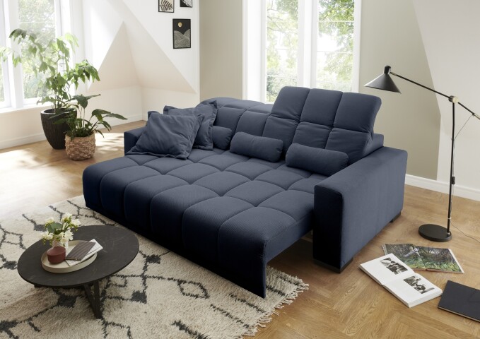 Big-Sofa >Maggy< Sitztiefen / Kopfteilverstellung, Curio blau - 242x110x121cm (BxHxT)