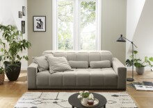 Big-Sofa >Maggy< Sitztiefen/Kopfteilverstellung, Curio silber - 242x110x121cm (BxHxT)