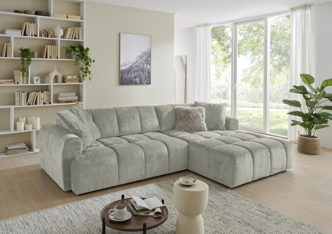 Polstergarnitur >Bendik< Sitztiefenverstellung, Vibe silbergrau - 288x86x202cm (BxHxT)