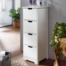 Badschrank Landhaus Badezimmerschrank Holz weiß...